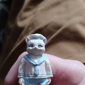 Vintage Cat Figurine in Sailor Outfit